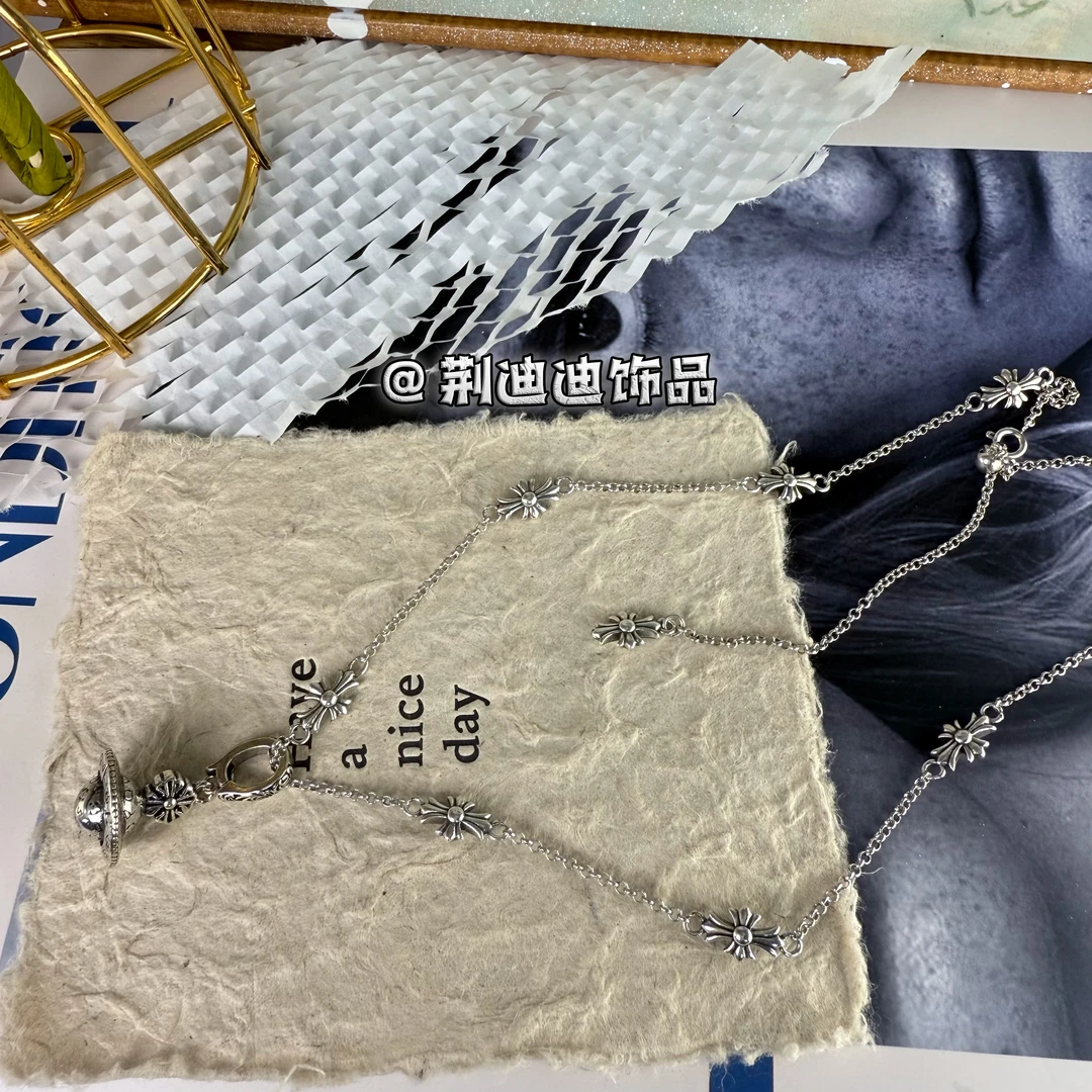 铜合金合成锆石项链 克罗星球十字架抽拉绳项链XL-1055