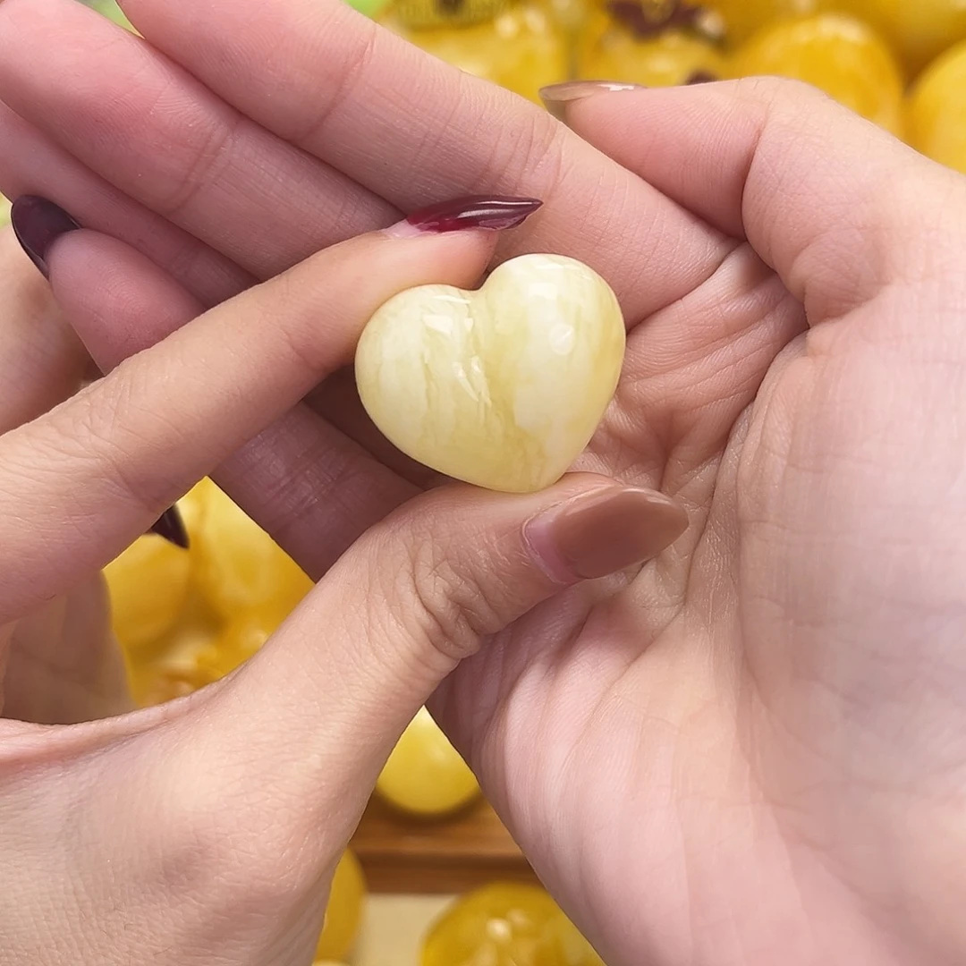 裸石琥珀未镶嵌俄料千层雪屁桃爱心