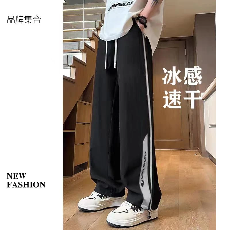 A27【速干透气】青少年夏季拼接阔腿裤