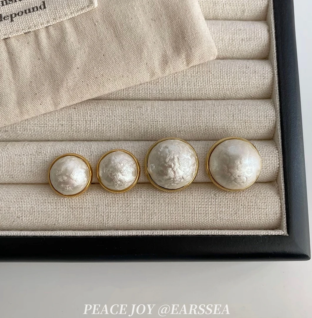 铜合金耳饰 棉花珠耳钉925银针耳环2025新款爆款高级感氛围感耳饰