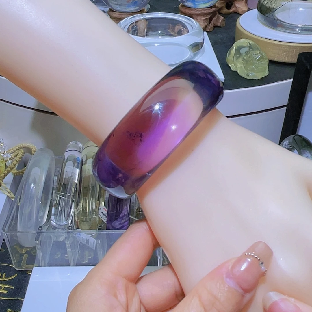 水晶手镯未镶嵌天然紫水晶特价款小轮胎镯50圈口