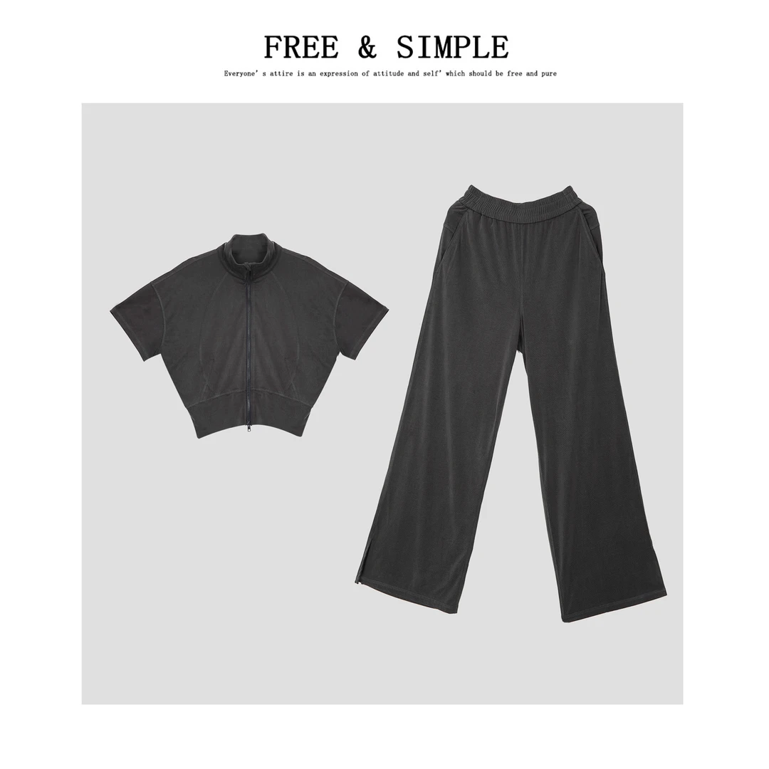 Z.DAGE'遇见'短款开衫休闲裤时尚两件套套装-Z1706-小雪