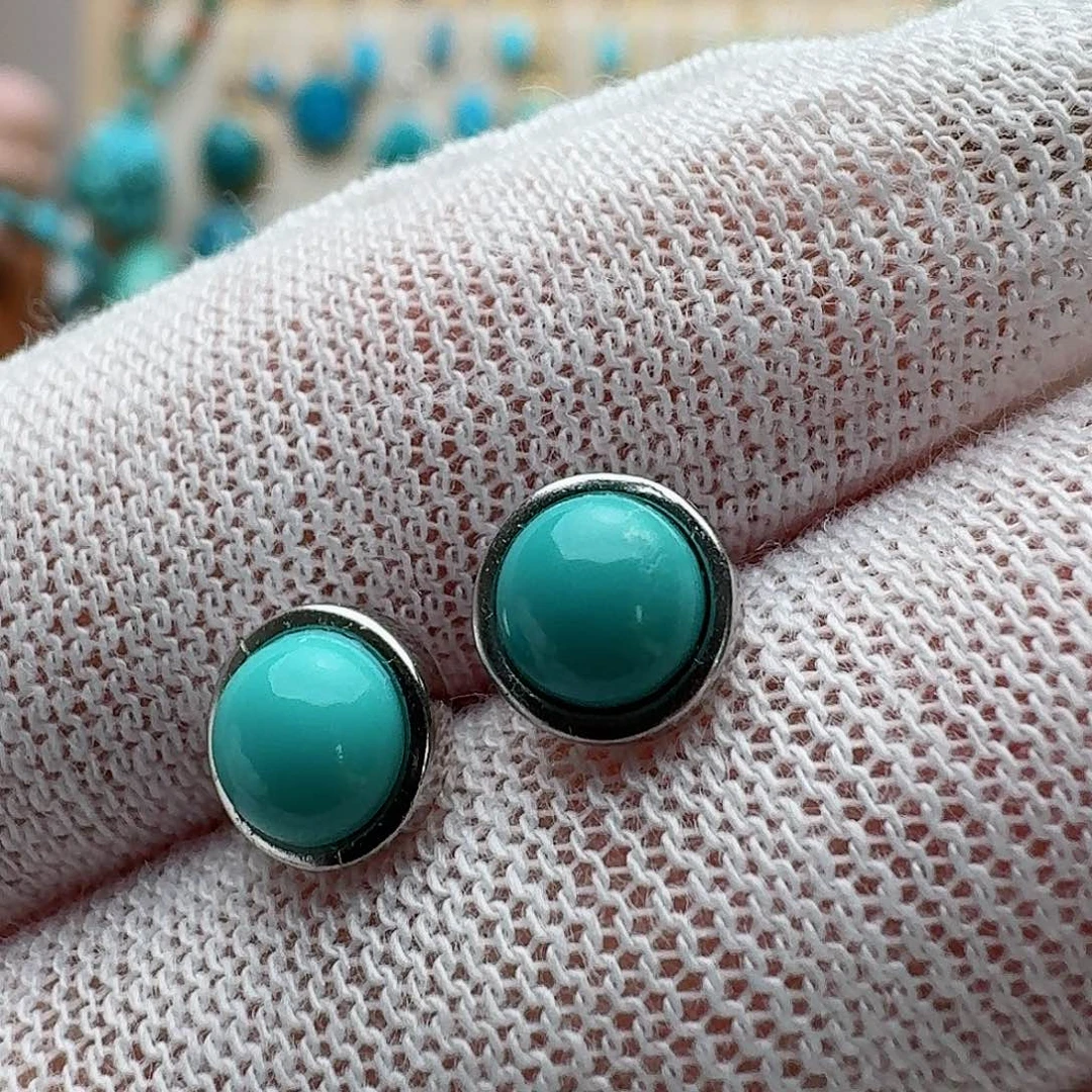 绿松石珠宝奇石银S925镶嵌