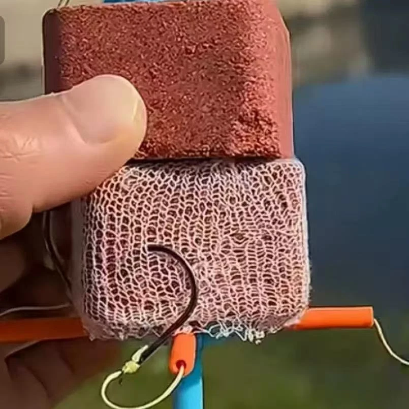 钓鱼打窝网防缠绕固饵器沉底打窝水溶网二代方块饵打窝网欧式鲤钓