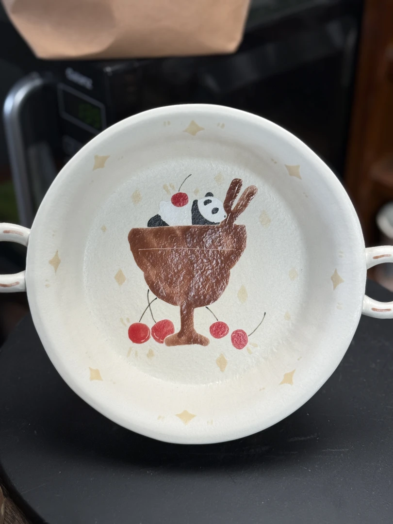 川谷原创预售樱桃熊猫盘