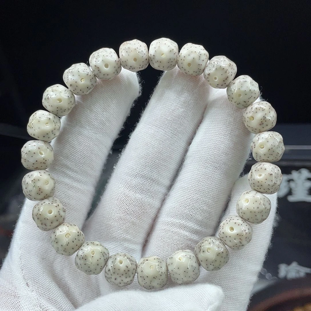 手串星月菩提S级金标款10改骨瓷白