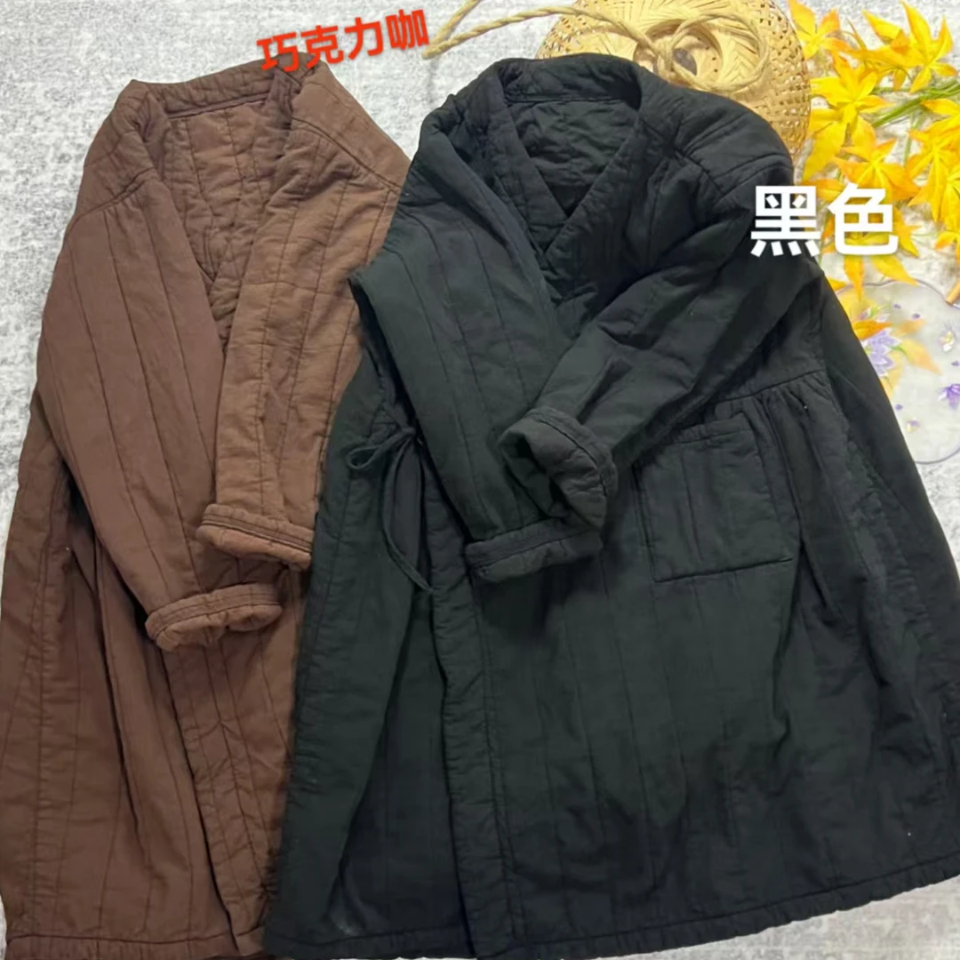 麻自在-新款亚麻中长款汉服加厚棉服（衣长90−95，胸围138）