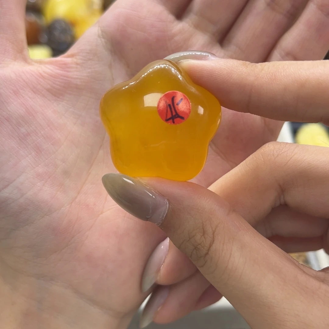 琥珀未镶嵌颈饰天然琥珀俄料星星