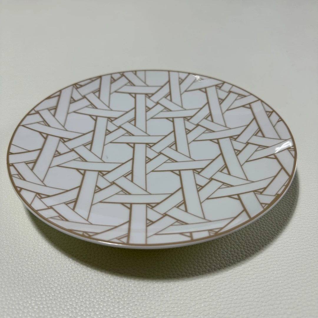 全新未使用 DIOR/迪奥 家居系列藤格纹中号餐盘129419