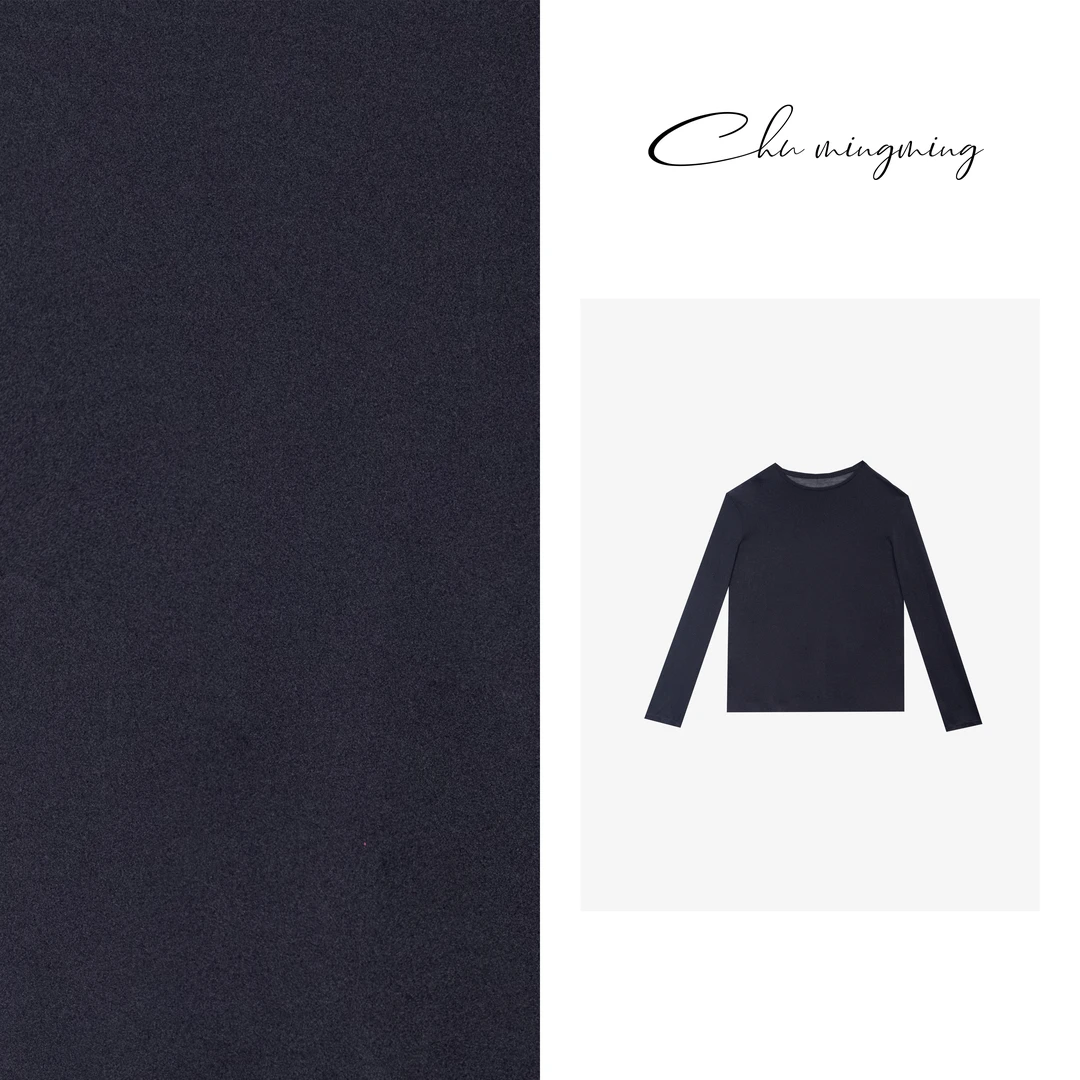 【CHU/2024SSNEW】原创设计休闲百搭醋酸纯色圆领空调衫上衣2475