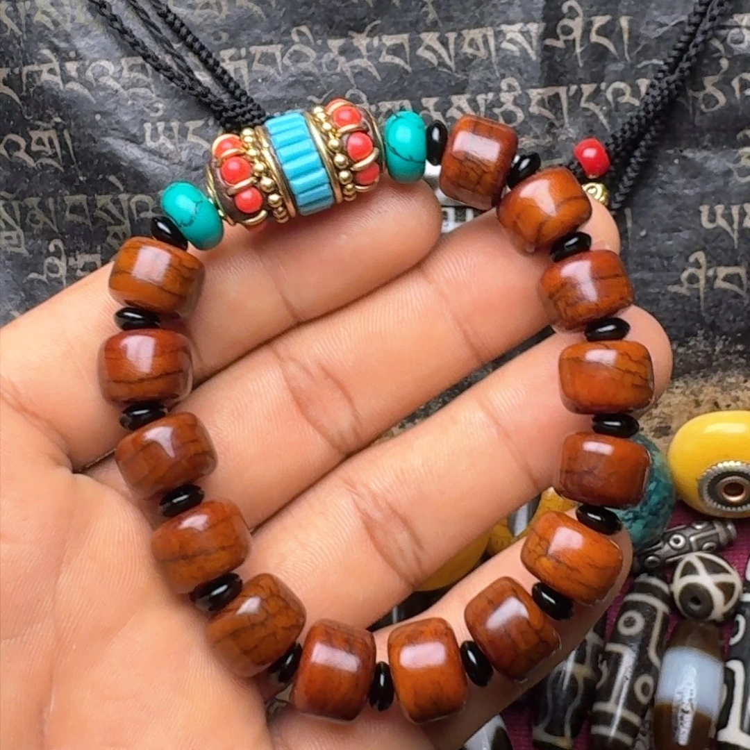 柏香籽/百香籽手串牦牛骨