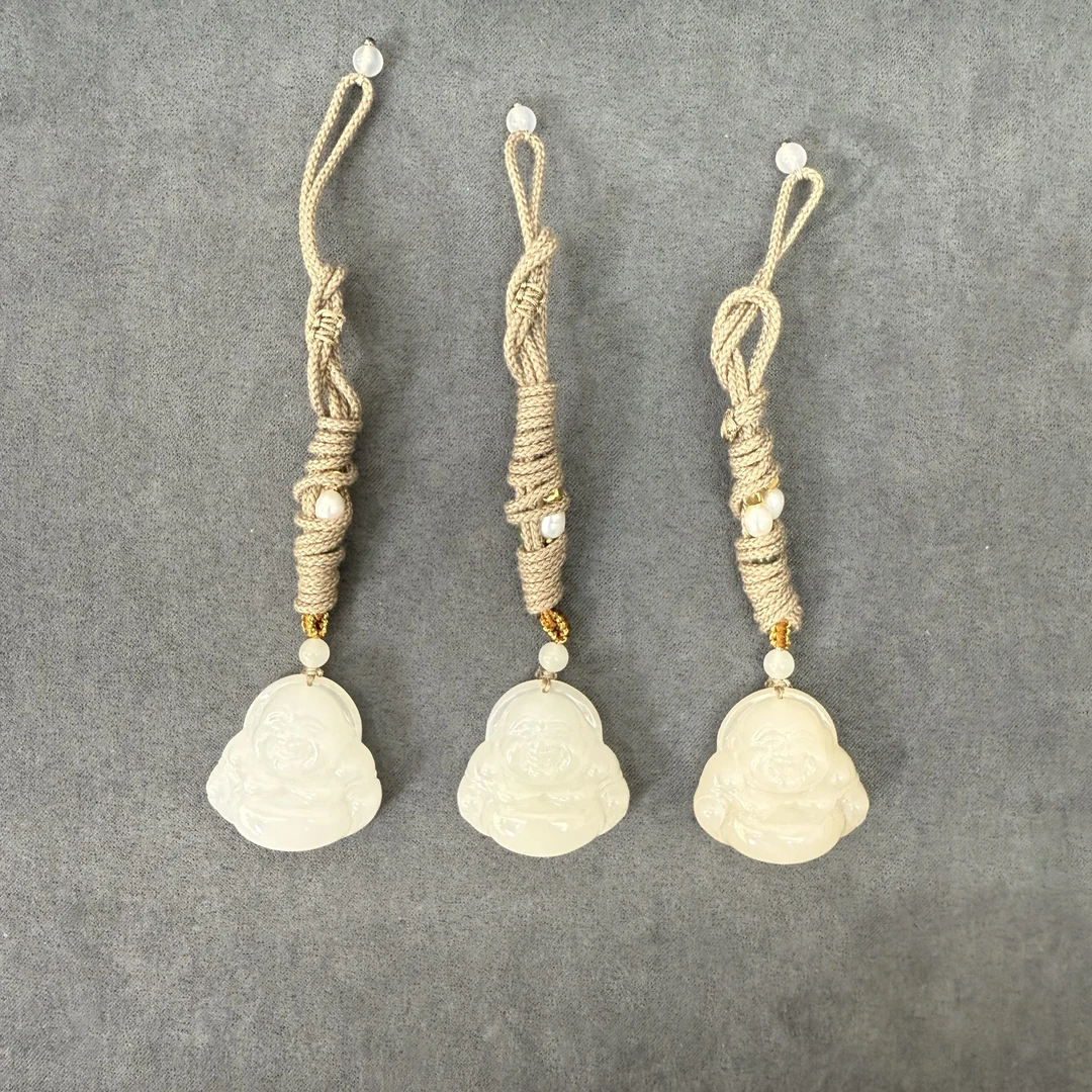 【欣妈珠宝】和田玉藕粉佛公吊坠#5978（多样性发一）