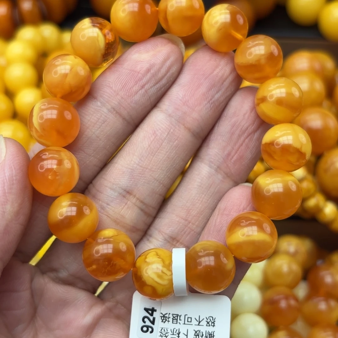 琥珀未镶嵌手链蜜蜡