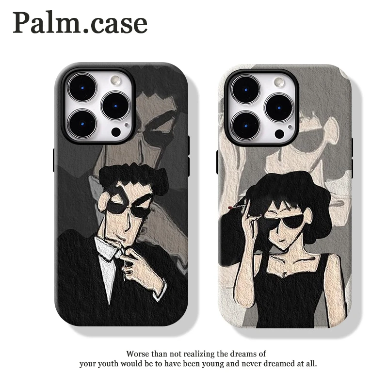 菲林二合一适用华为/oppo/vivo/小米/一加/苹果16手机壳情侣卡通