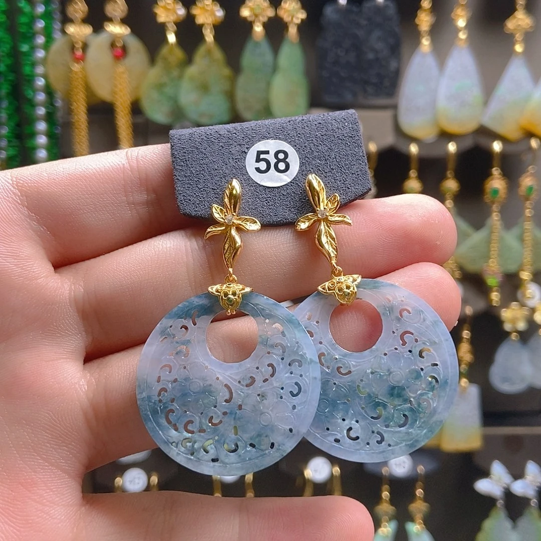 翡翠未镶嵌耳饰翡翠