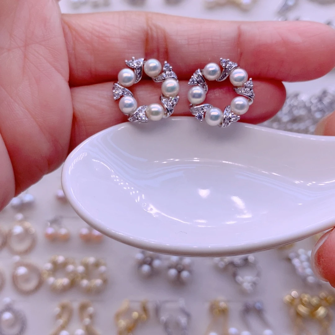 合金耳饰淡水珍珠