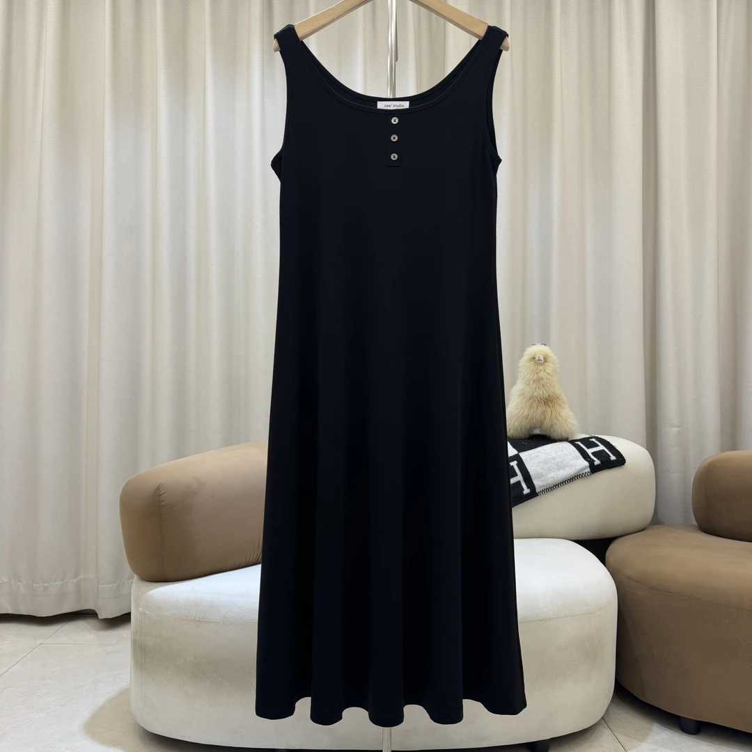zaw大码女装裙子女款爆款2025新款高级感胖mm显瘦吊带连衣裙25172