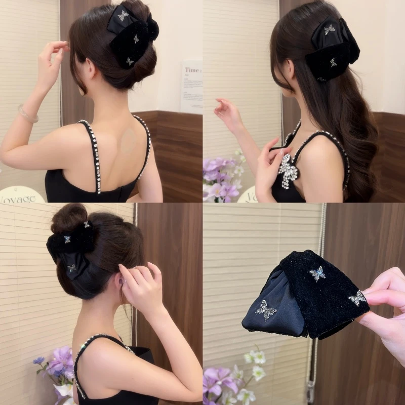 法式蝴蝶贝壳抓夹后脑勺马尾夹时尚优雅轻奢发卡气质发饰女