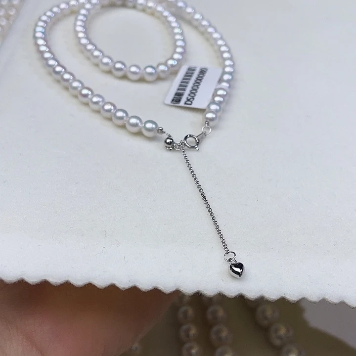 淡水珍珠未镶嵌颈饰卡5.5极光白炫彩