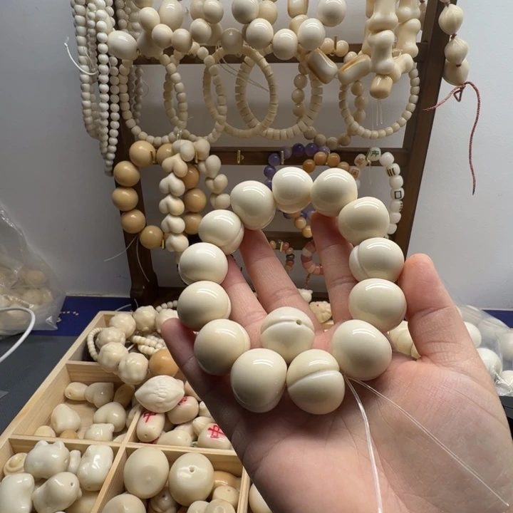 赤***道手串菩提根/象牙果象牙果原果雕刻手串