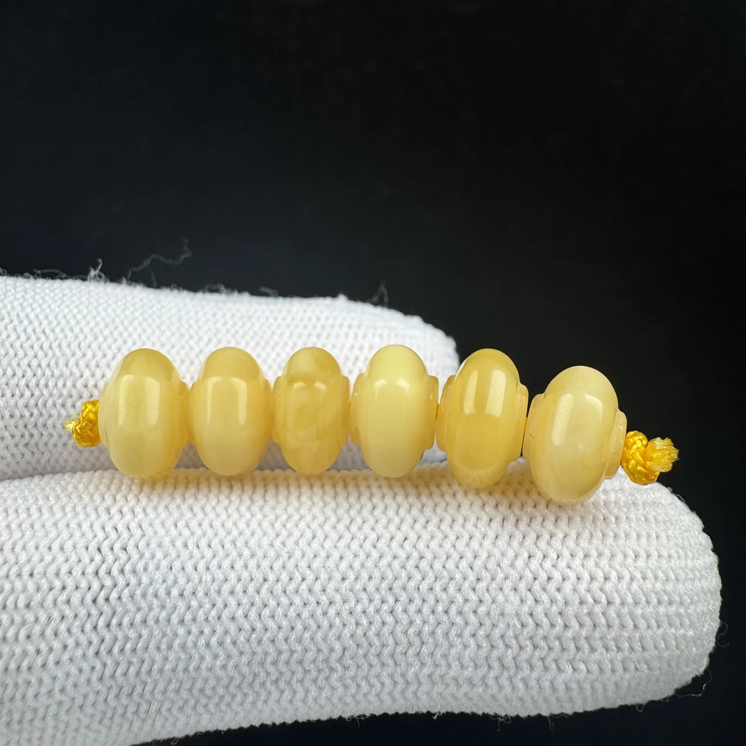 K4059天然原矿蜜蜡 隔珠9.8mm支持复检假一罚十