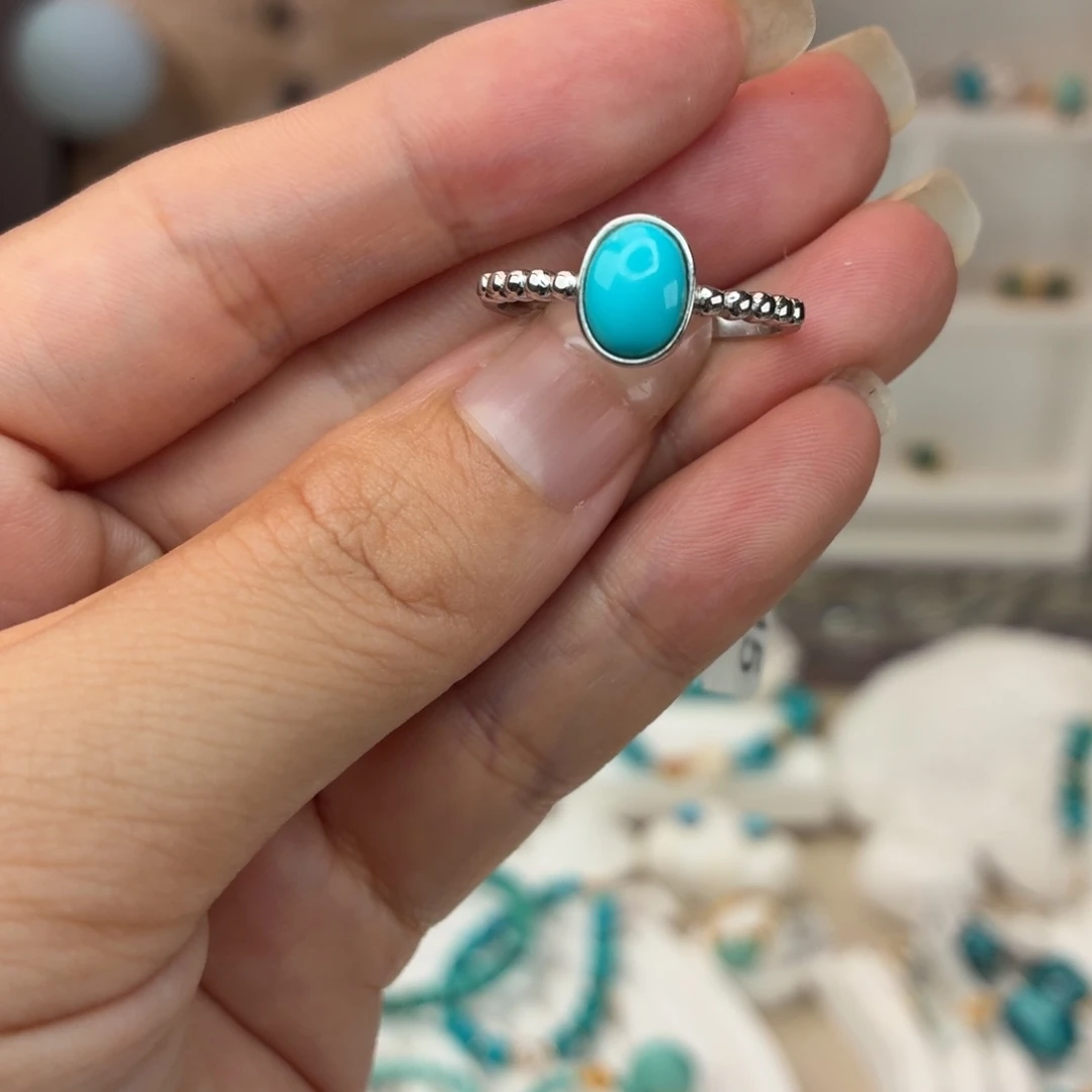 银S925镶嵌绿松石戒指