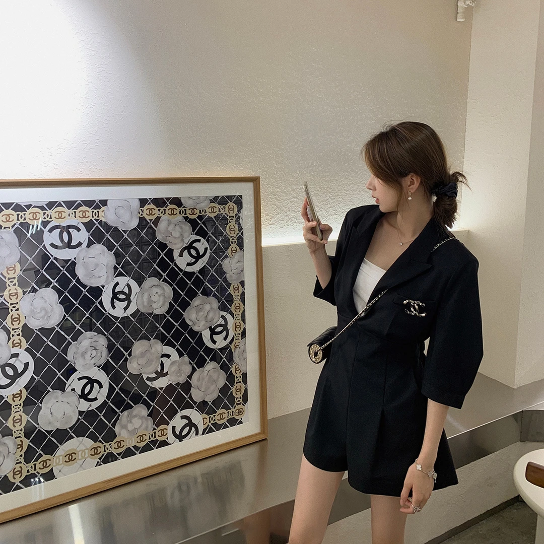 ASM ANNA◆ 洋房小姐~设计感翻领高腰线连体西裤A7805
