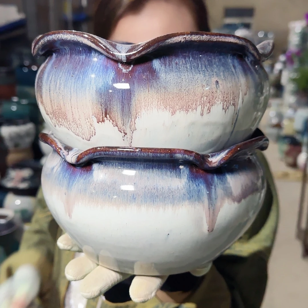 紫砂花盆高11口19.5