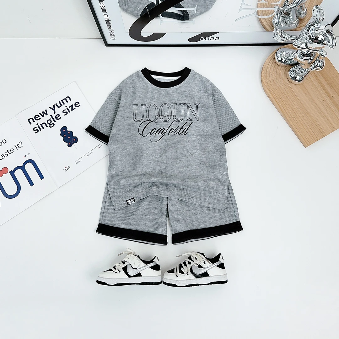 儿童套装夏季2025新款男童短袖两件套洋气潮牌WGZ085悠悠童话童装