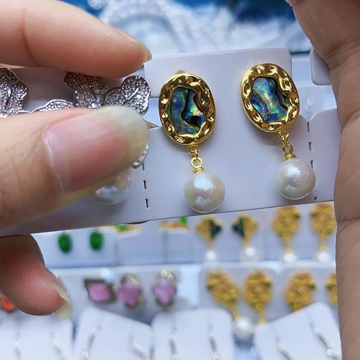 淡水珍珠胸饰银S925镶嵌