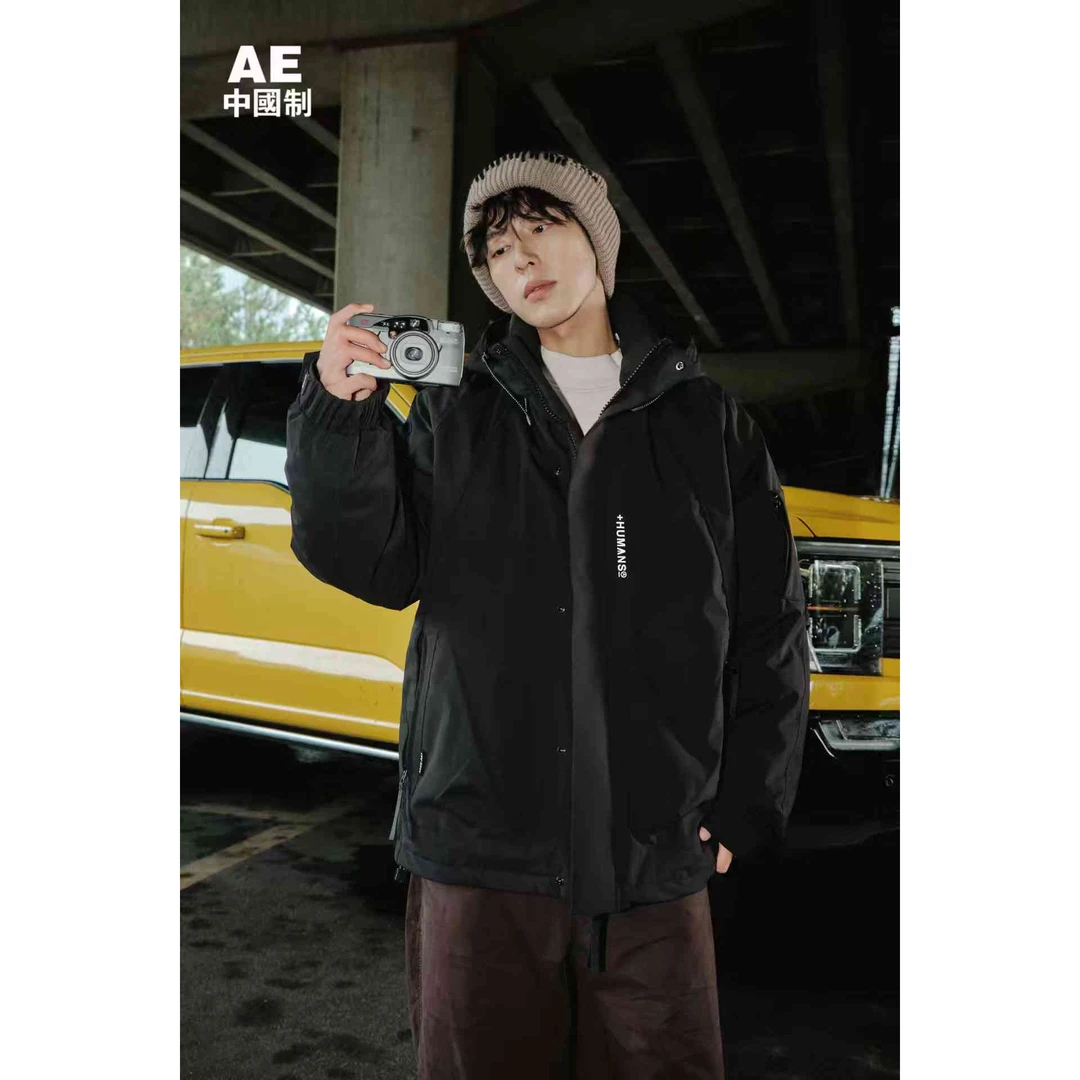 【946-黑色】青少年冬款连帽白鸭绒羽绒服