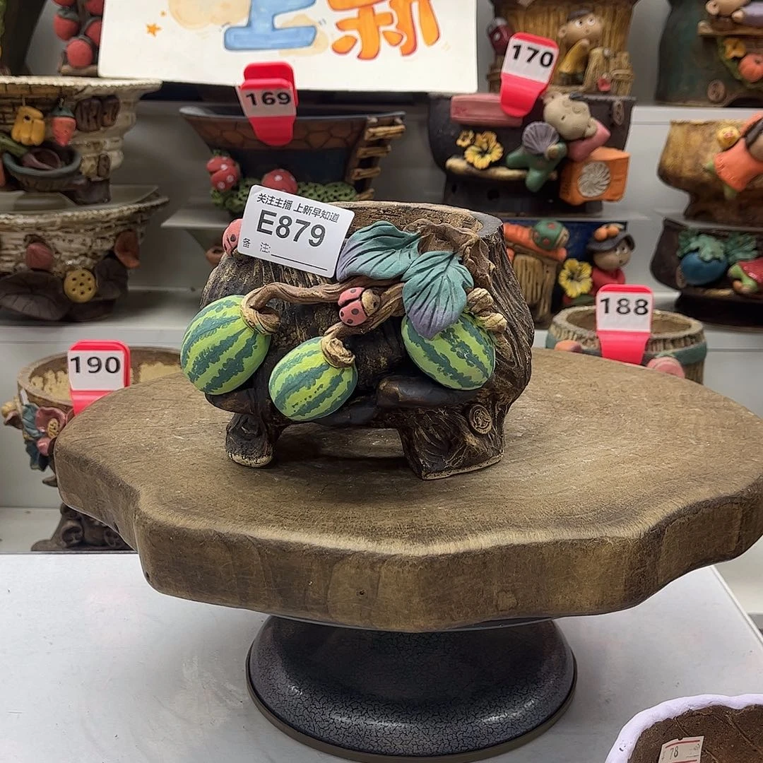 花盆879白狐花盆手捏