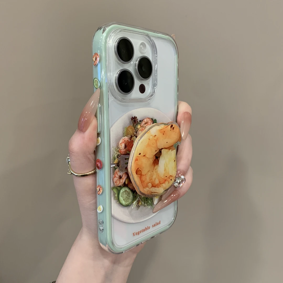 韩风可爱蔬菜插画适用iPhone15苹果16手机壳14promax新款13全包女