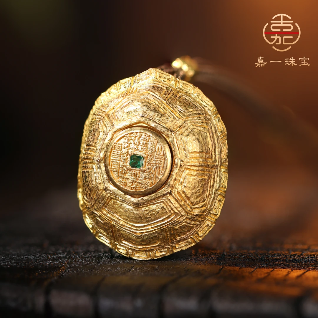 【嘉一珠宝】新款清Zhai龟金龙入梦原创重工吊坠