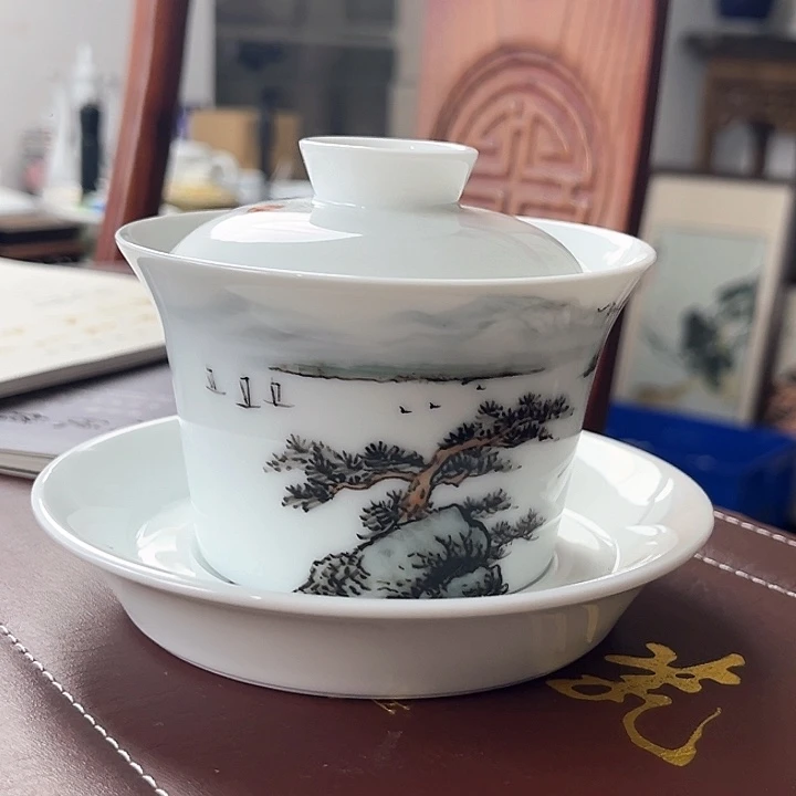 杯戈**漠釉下五彩高温手绘瓷器