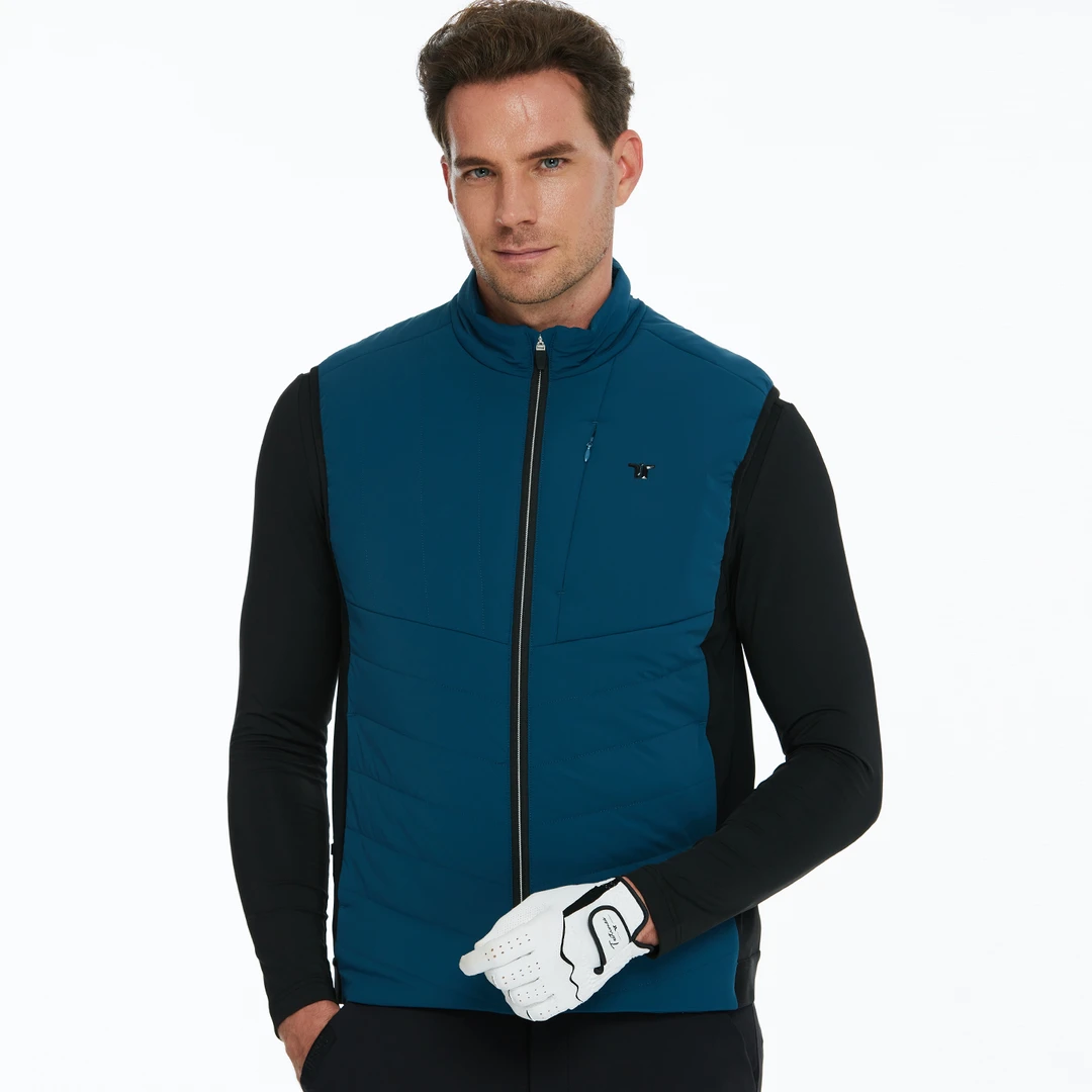 秋冬高尔夫马甲男夹棉保暖防风背心外套高尔夫服装男运动坎肩马夹