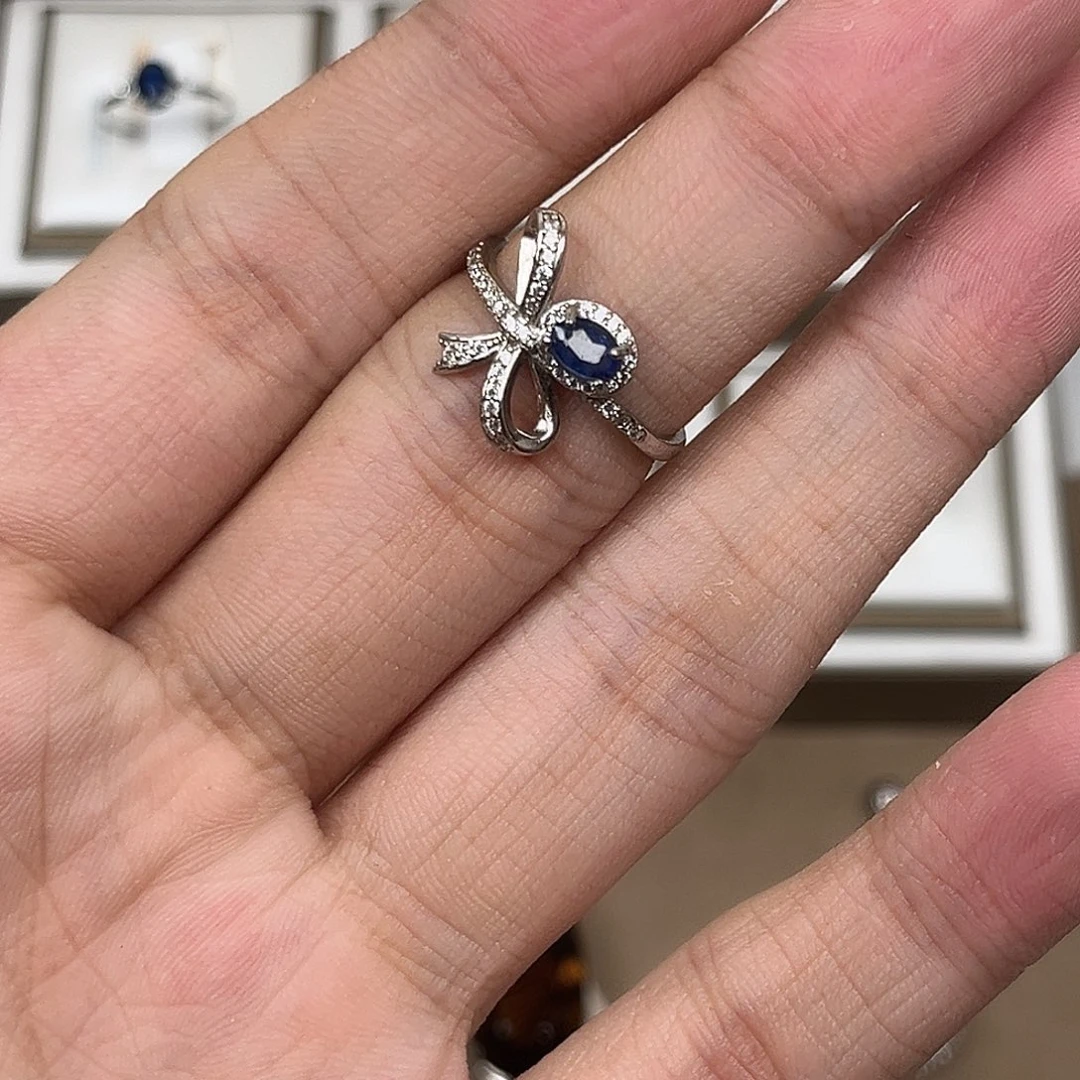 银S925镶嵌蓝宝石戒指