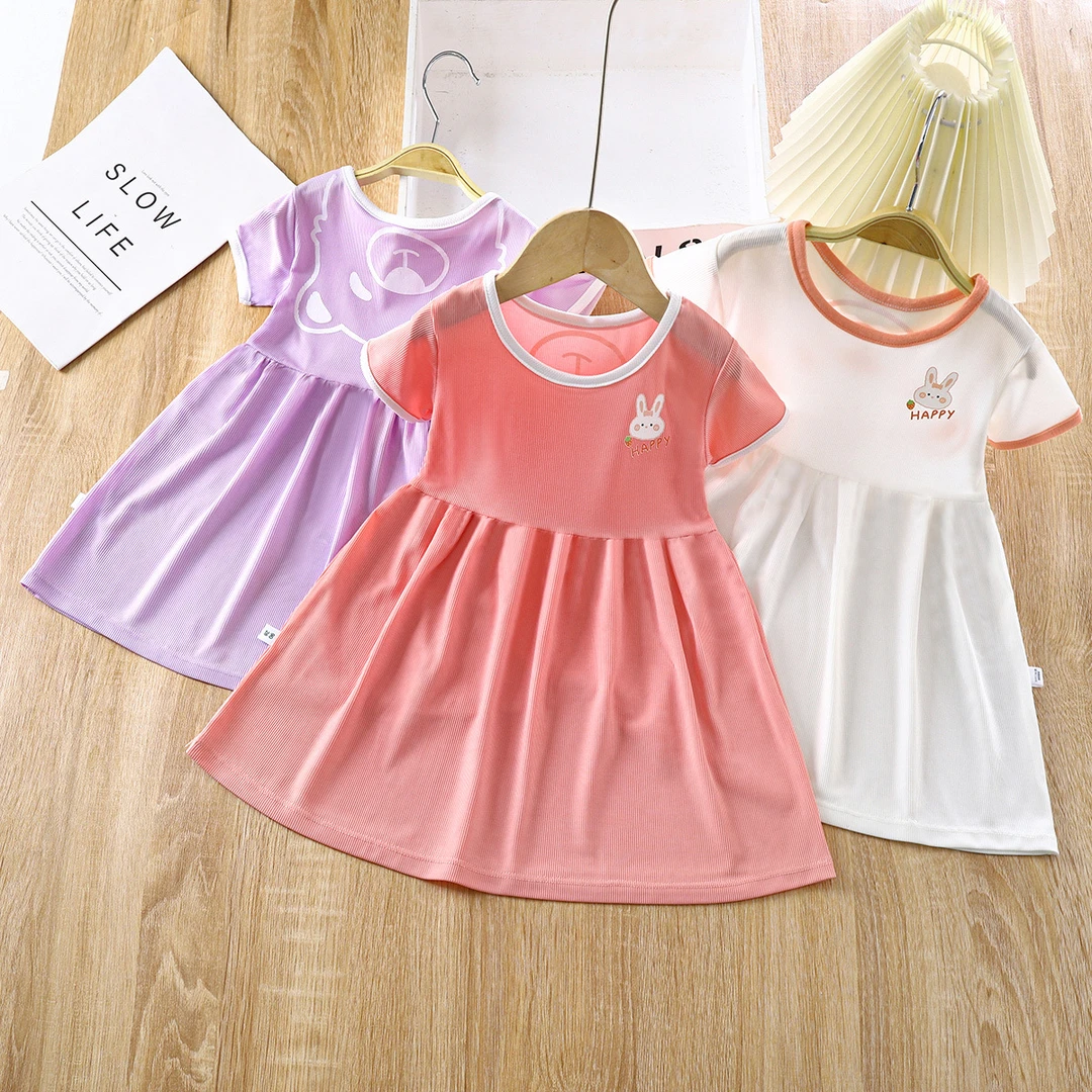 童泰【断码】新款上新夏季冰丝连衣裙洋气公主女宝小品质童装