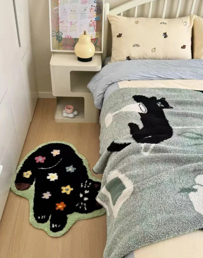 【同款低价】可爱花喵儿童房 卧室室床边毯 可爱浴室门口垫