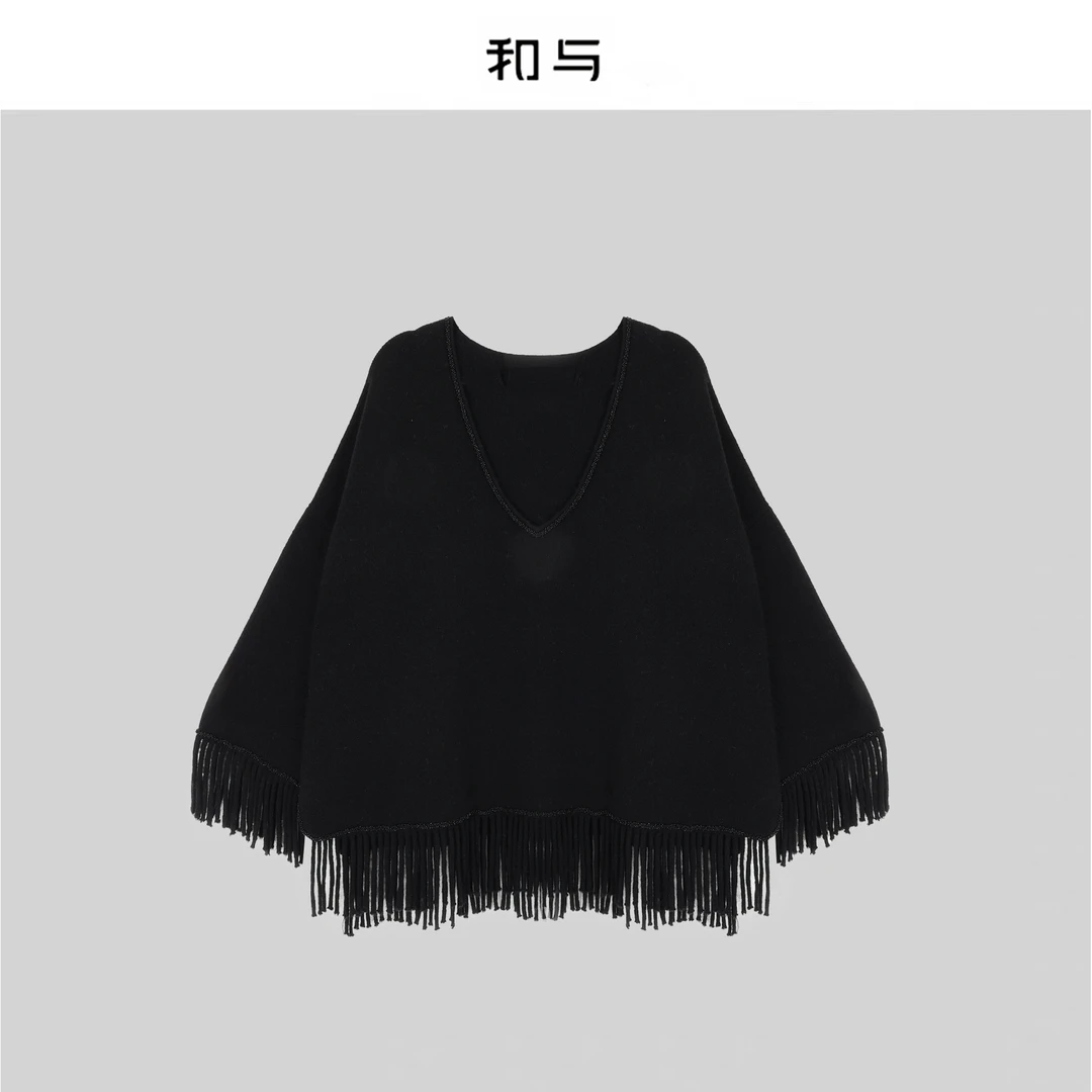 和与｜暗黑骑士羊绒流苏毛衣H53YHJ10031