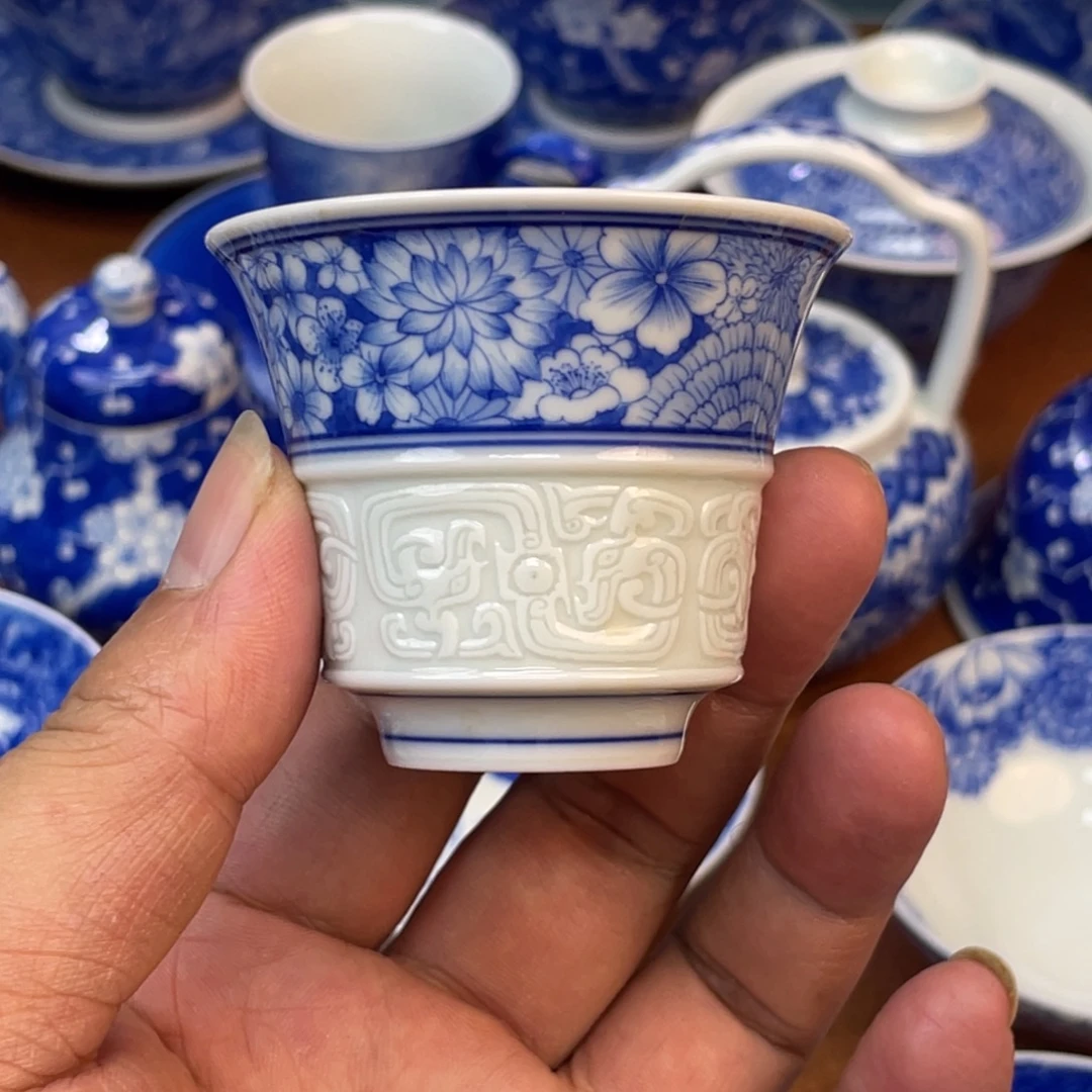 陶月楼  柴窑万花龙凤饕餮