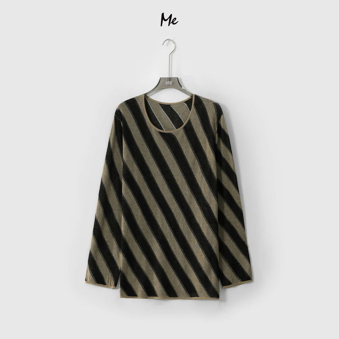 ME【横琴岛】亚麻莱赛尔混纺冰肌感遮肉显瘦舒适休闲针织衫MESS2021