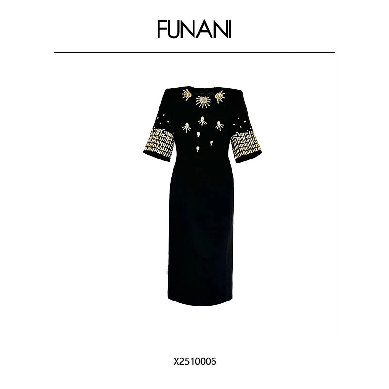【FUNANI】 轻奢法式高级感重工原创设计感  连衣裙  X2510006