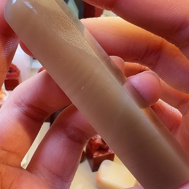 寿山石印石牛角冻