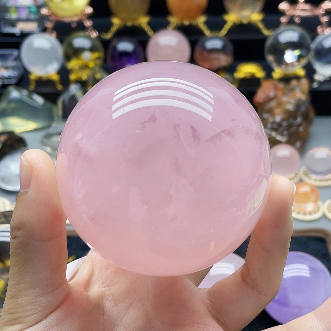 未镶嵌珠宝半成品水晶天然粉水晶72.3mm