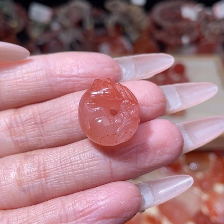南红玛瑙冰飘配饰平安扣未镶嵌895