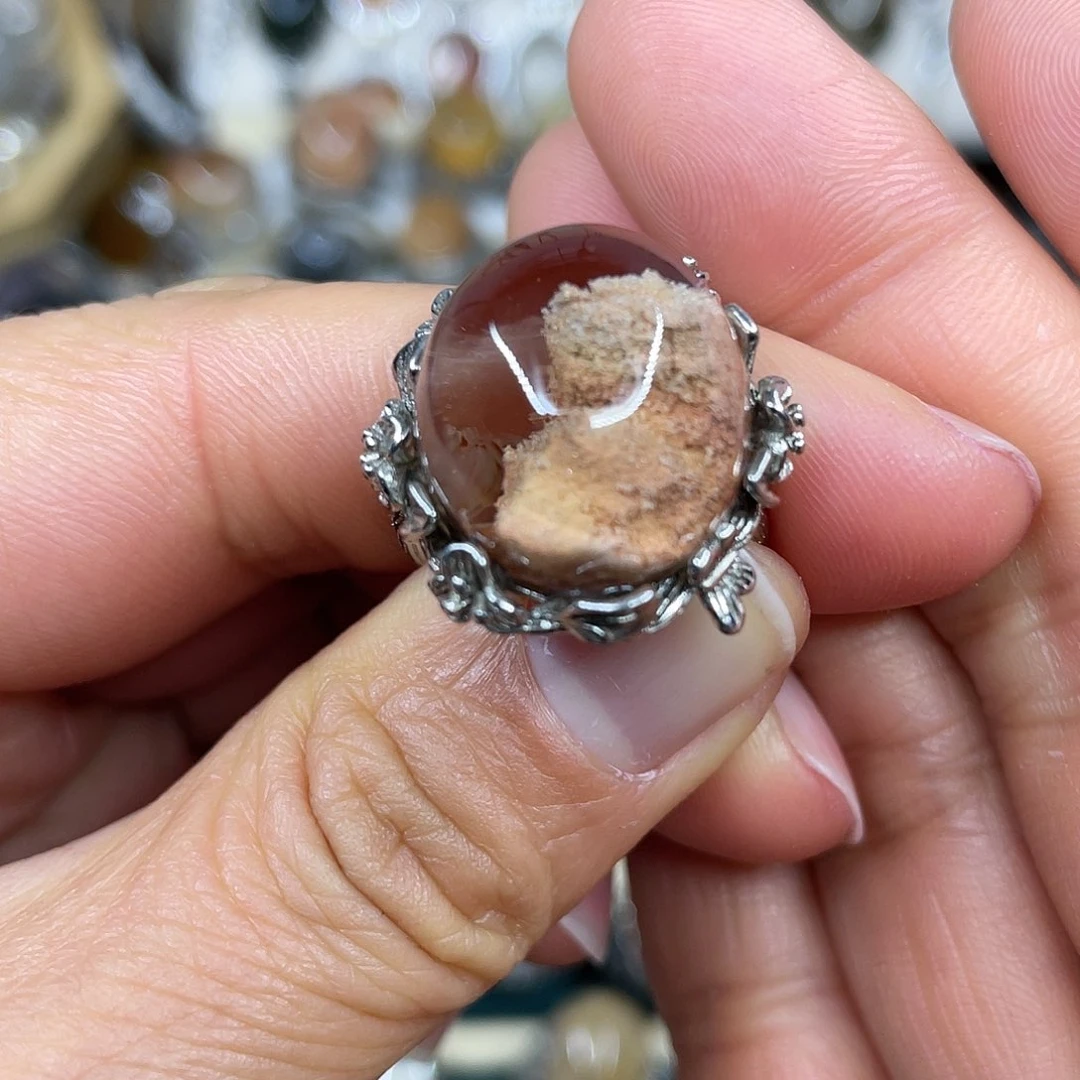 【闪购商品】银S925镶嵌珠宝半成品水晶戒指