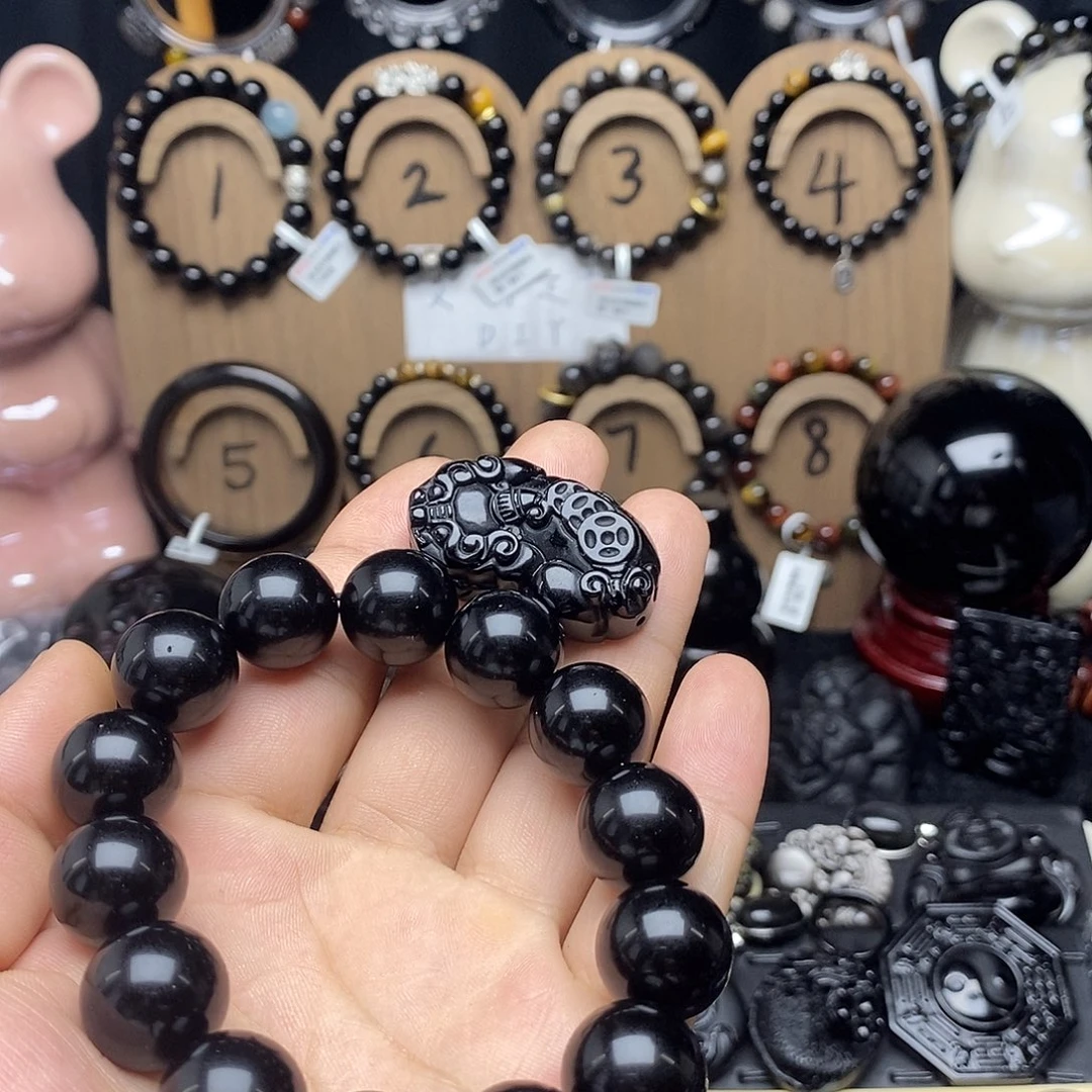 黑曜岩未镶嵌手链阿****师