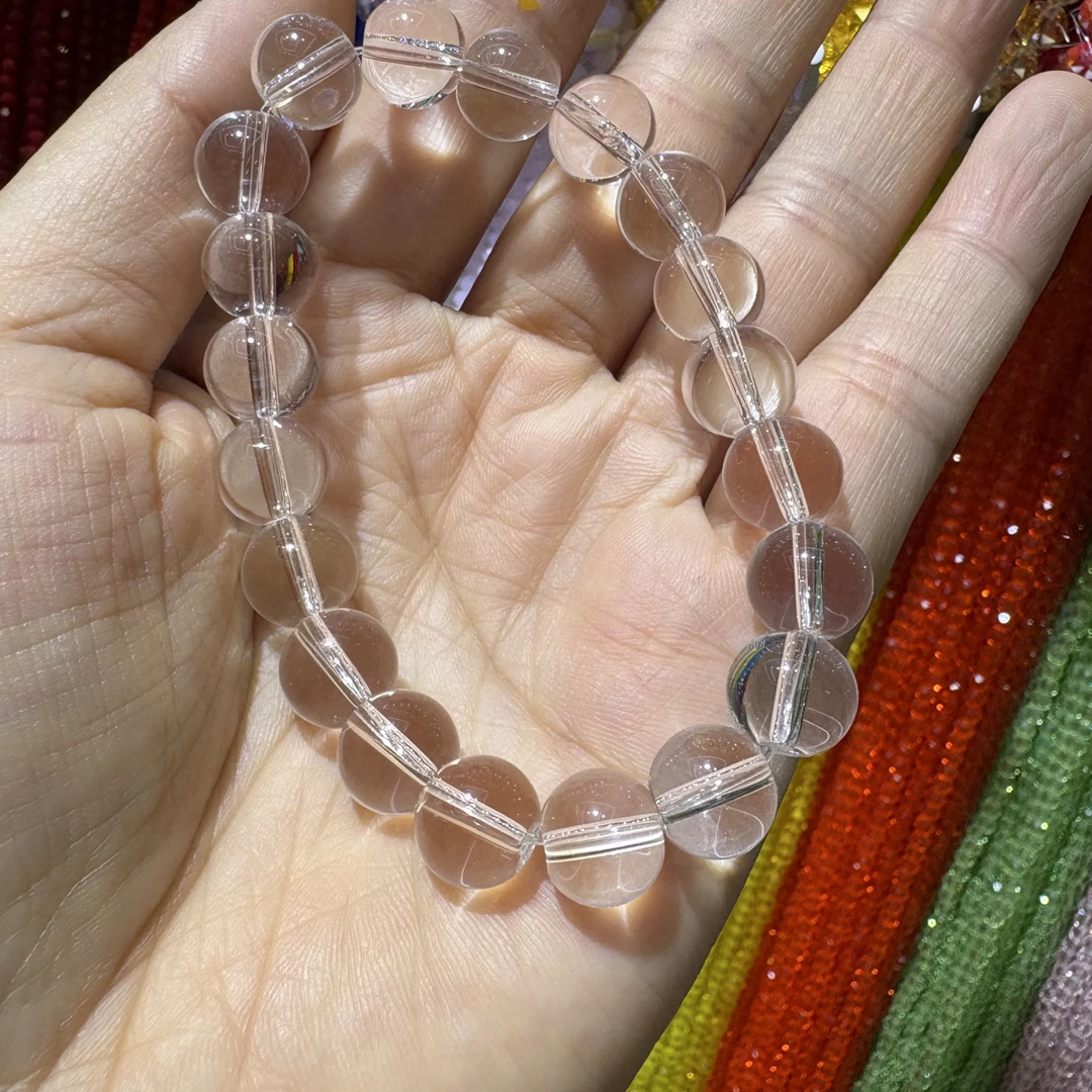 非金属仿水晶手链 男女情侣晶体干净透明白色简约