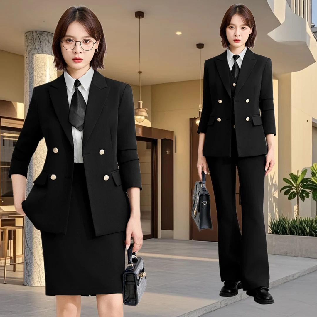 高级感职业西装套装女2025秋冬通勤公务员大学生面试正装西装套装